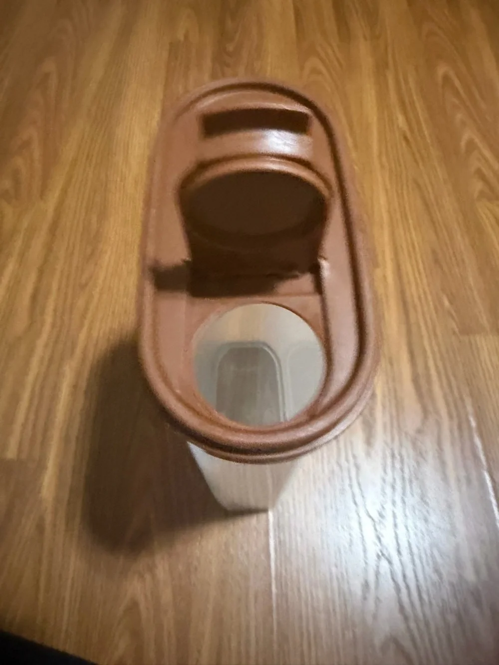 VTG Tupperware Modular Mates Oval 5 container with a brown seal lid.